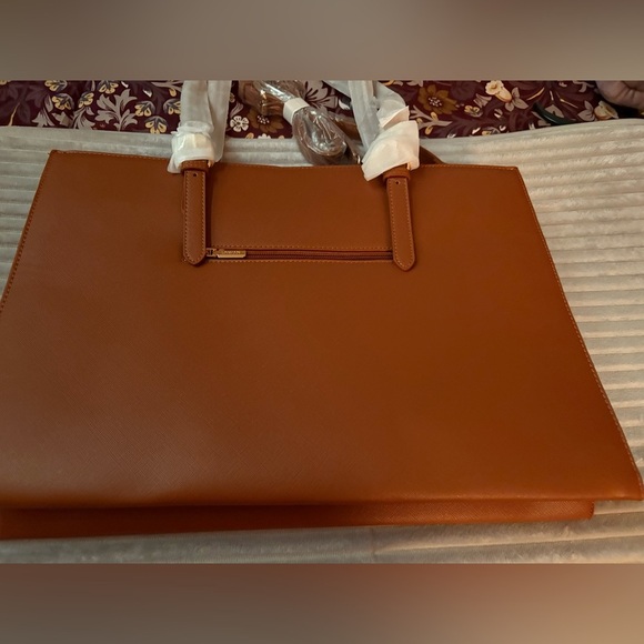 Elegant Tan Women's Handbag Lovevook woman’s laptop bag computer tote zip comp. - Picture 12 of 12